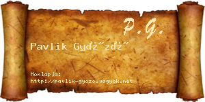 Pavlik Győző névjegykártya